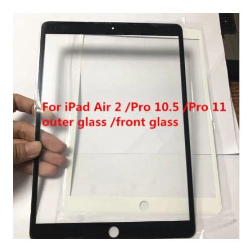 10PCS High Quality New Outer Glass With OCA For Apple iPad Air 2 Pro 9.7 10.5 Replacement