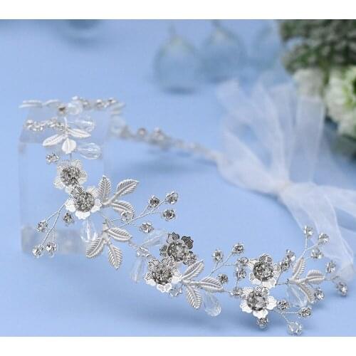 ZMSH350 Wedding Belt Flowers for Dresses Bridal Rhinestone Sash with White Ribbon for Bridesmaid Crystal Party Gown Dress Belts