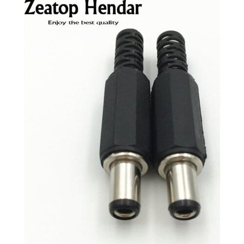 100Pcs 2.5mm x 5.5mm x 9mm DC Power Male Plug Jack Adapter Connector Socket for CCTV Camera