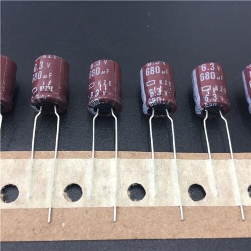 100pcs 680uF 6.3V NCC KZE Series 8x11.5mm Low Impedance 6.3V680uF Motherboard Aluminum Electrolytic capacitor