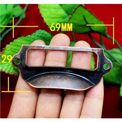 20pcs/lot 69 * 29MM red card box bronze handle / Antique tag handle / drawer handle / Label box iron