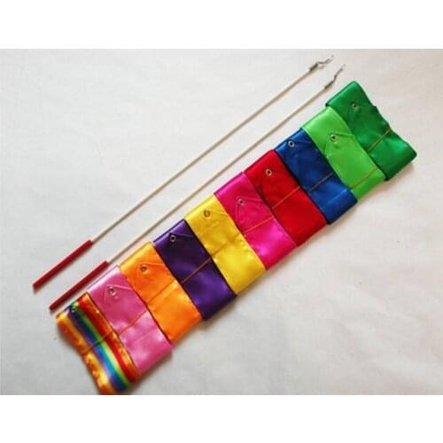 300pcs/lot Free Shipping 4M Gym Dance Ribbon Rhythmic Art Gymnastic Streamer Twirling Rod Stick