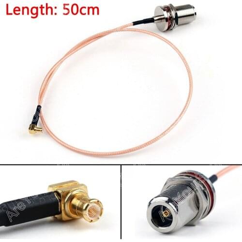 Areyourshop RG316 Cable N Female Jack Bulkhead To MCX Male Right Angle Pigtail 1Pcs 20in 50cm FPV 50ohm Cable Best Selling