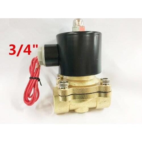 Free Shipping 2017 New 3/4" AC 220V Electric Solenoid Valve Pneumatic Valve for Water Oil Air Gas x1 1Pneumatics Alloy Body