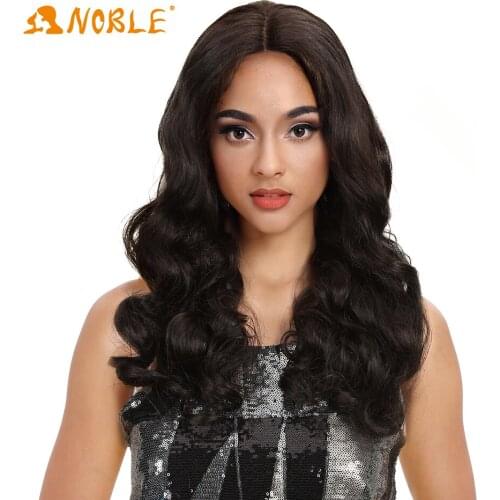 Noble girl Synthetic Lace Wigs Cosplay wig cabelo Long Loose Deep Wave Hair 20 Inch Wig Brown Lace Middle Part Wig For Women