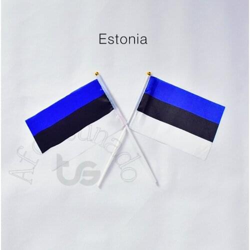Estonia flag Banner 14*21cm hand waving National flag Home Decoration flag banner