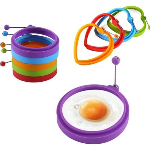 Fried Egg Mold Rings Silicone Egg Pancake Mold Ring Kitchen Utensil for DIY Breakfast