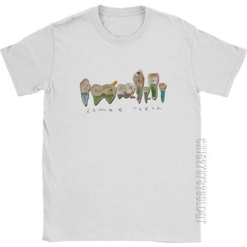 Men Zombie Teeth T-Shirt Funny Dentist Dental Hygienist Unique O-Neck Male Tshirt Tops Cotton Basic Tees Plus Size T Shirts