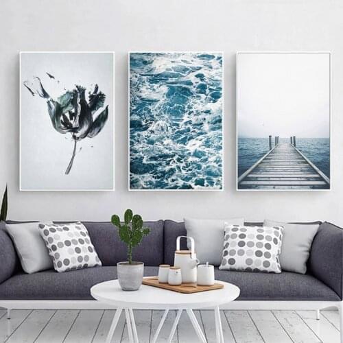 Nordic Style Nature Landscape Mountain Lake Painting Canvas Poster Print Wall Art Flowers Picture Scandinavian Home Decor