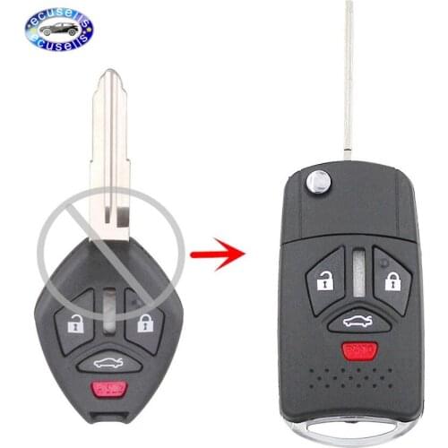 3+1/4/3 Button for Mitsubishi Lancer Eclipse Outlander Endeavor Galant Flip Key Replacement Housing Shell Case Blank