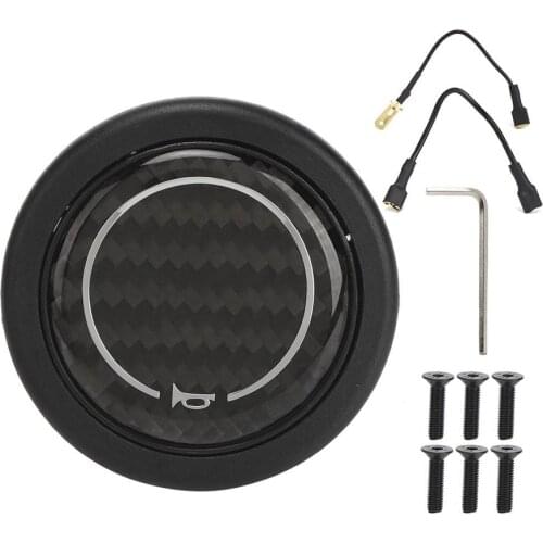 Horn Push Button Kit for 6 Bolts for Nardi Steering Wheel Car Modified Accessory Carbon Fiber Horn Button Replacement
