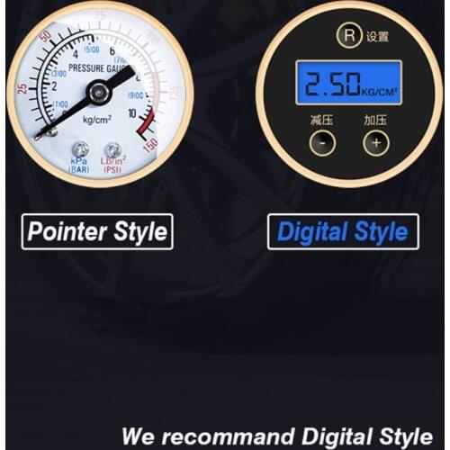Handheld 120W Air Compressor 12V Tire Inflator Equipment with Digital Display for Car Motorcycle Bicycle J60F