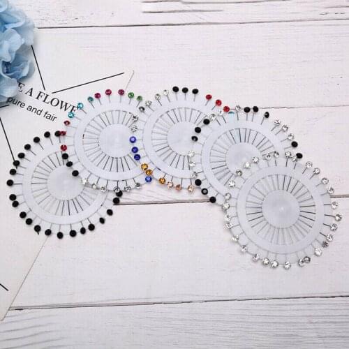 Colorful Crystal Snag 30Pcs/Set Hijab Pins Craft Jewelry Dressmaking Brooches