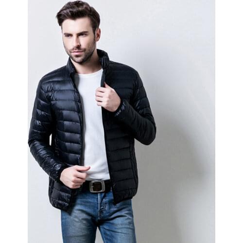 Mens autumn winter Ultra Lightweight Packable Down Jacket Water and Wind-Resistant Breathable Coat Big Size Men Hoodies Jackets