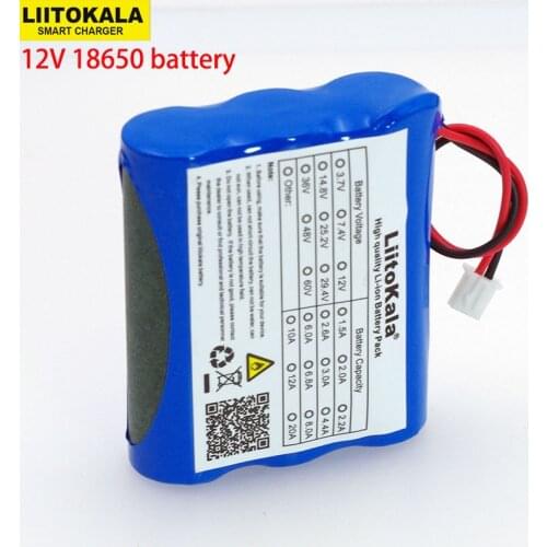 Liitokala 12V 18650 2600mAh lithium-ion Battery pack Monitor CCTV Camera battery 12.6 V 1.8A 2A 2.2A 2.5A 2.6A 2.8A 3A batteries