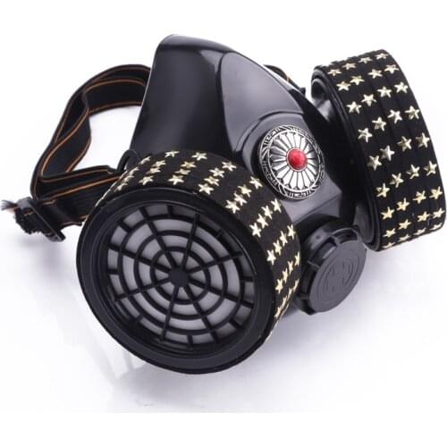 Halloween Mask Retro Respirator 2 Canisters 1 Valve Steampunk Mask Popular Cosplay Props Black Carnival Masks Masquerade