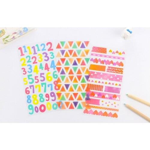 Cartoon gilding letters number Organizer Calendar Diary Book Planner Sticker Scrapbook Decoration Diary Sticker papeleria