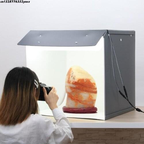 New SANOTO 56cm Photo Studio Box Photography Backdrop portable Softbox 2 Panel LED Light Photo Box fold Photo Studio Soft Box