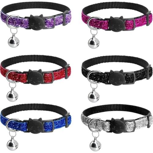 Cat Collar Pet Products Dog Collar For Cats Dog Chihuahua Puppy Collar For Cat Lead Leash Kitten Pet Cat Collars With Bell PQ005