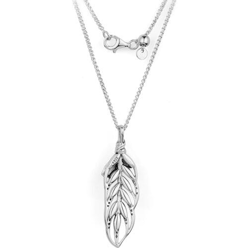 Floating Grains Necklace with Pendant Fits For Beads & Charms DIY Chain Fashion Female Necklace Sterling Silver Jewelry