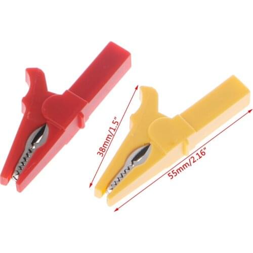 P15D 6 Pcs 6 Colors 55mm Crocodile Alligator Clip For 4mm Male Banana Plug Connector