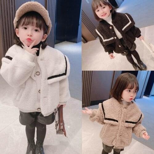 Plush faux fur coat girls autumn and winter baby 2020 new Korean version loose fur coat Western style thickening