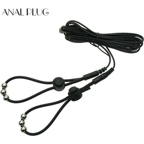 Conductive Loops Cock Ball Electro Penis Ring Conductive Rubber Tubing Sex Toys For Men Electric Shock Device