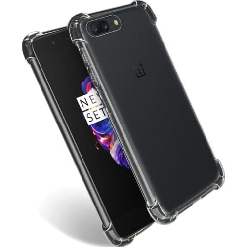 Transparent Shockproof Anti-skid TPU Gel Skin soft Case Cover For OnePlus 5
