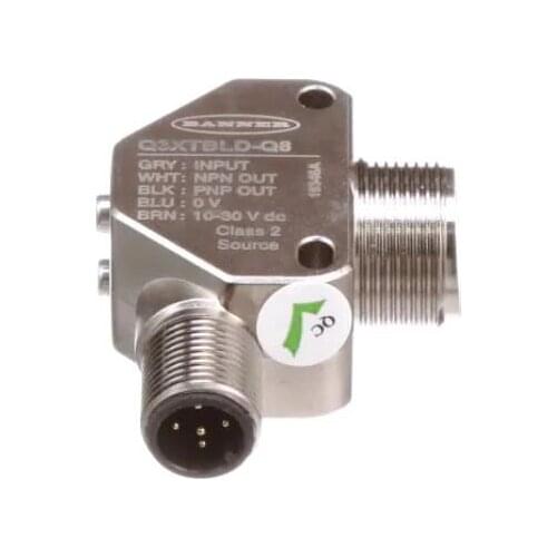 Q3XTBLD-Q8 Laser Diffuse; 300mm; Input10-30 VDC; Out Bipolar1NPN 1PNP Conn.; M12 5pin; 91638