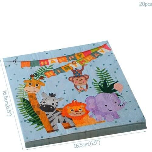 Jungle Animal Elephant lion monkey giraffe zebra theme party paper napkin kids Birthday Party decor zoo theme Party paper towel