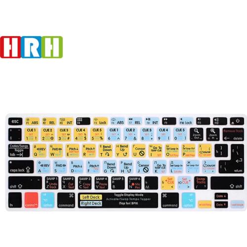 HRH Russian Serato Scratch LIVE Hotkey Silicone Keyboard Skin Cover For MacBook Pro Retina Air 13" 15" Keyboard Protective Film