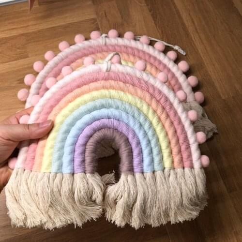 Nordic Woven 8 Lines Rainbow Tapestry Wall Hanging Living Room Bedroom Color Pendant Decoration Wall Hanging Home Decoration