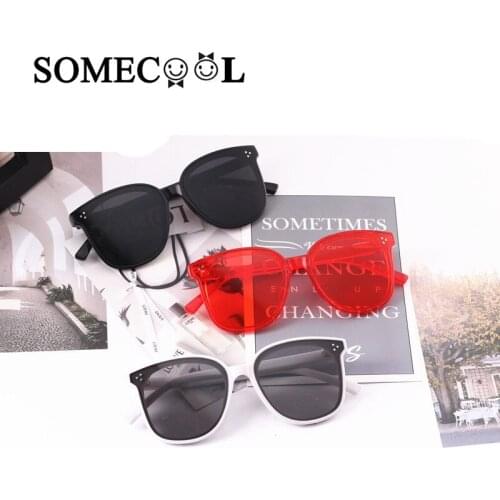 SomeCool 2019 Stylish 3-8y Kids Sunglasses Rivets Square Cute Boy&girls Glasses Vintage Beach Protect UV400 Child eyewear n325