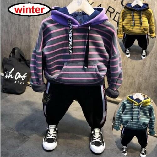 Kid Boy Clothes Sportswear Winter Fashion Boys Warm Thick Hoodies,Thick Pants Boys Clothing Set For Children Outfit Set 2-6years