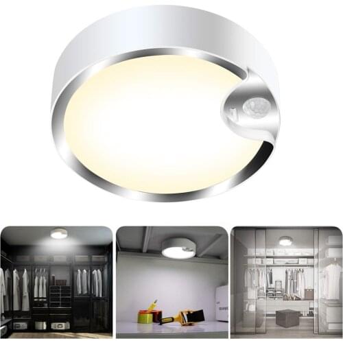 80led Ultra Bright Battery Powered Motion Sensor LED Ceiling Light 400LM Indoor Home Night Lamp for Stairway Basement Warehouse