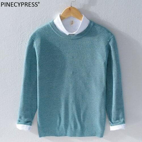 Viscose Anti-static Thick Fashion Man Knitwear Pullover Male Knitted Autumn Winter Casual Men Long Sleeve O-neck Sweater