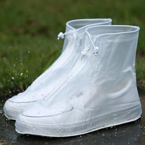USHINE High quality durable waterproof thick plastic disposable rain covers for shoes high-top non-slip rainproof shoe covers