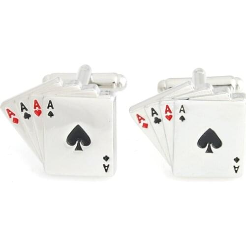 YH-260 Playing Card Gambling Cufflinks, Poker Cufflinks - Factory Direct Wholesale