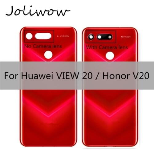 For Huawei Honor V20 Back Glass Battery Cover Rear Door Housing Case With Camera Lens For Huawei VIEW 20 Battery Cover+Adhesive
