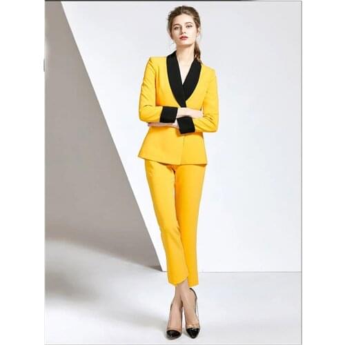 Shawl Lapel Women Business Suits 2 PCs (Jacket+Pants)Women Pantsuit Office Style Female Trouser Suit Custom Made