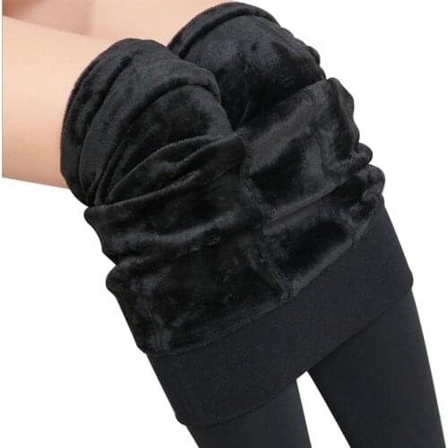 2020 Winter Warm Pants Women Plus Size High Waist Leggings Trousers Velvet Thick Solid Sexy Warm Super Elastic Leggings