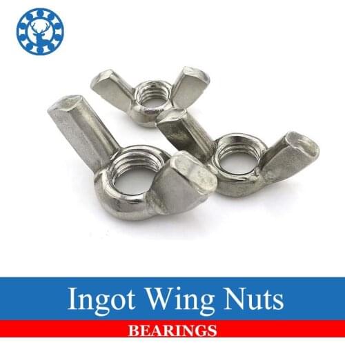 1Pack DIN315 M3 M4 M5 M6 M8 304 Stainless Steel Hand Tighten Nut Butterfly Nut Ingot Wing Nuts HW120