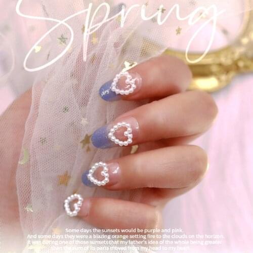 10pcs Nail Art Pearl heart Imitation Pearls 3D Nail Pearl Decals Design Glitter Decorations Design DIY Nails Jewelry Accessories