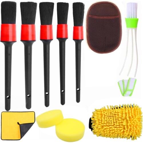 10Pcs Car Cleaning Kit Detailing Brush Set Car Cleaner Brush Set For Cleaning Car Motorcycle Interior Exterior Leather Air Vents