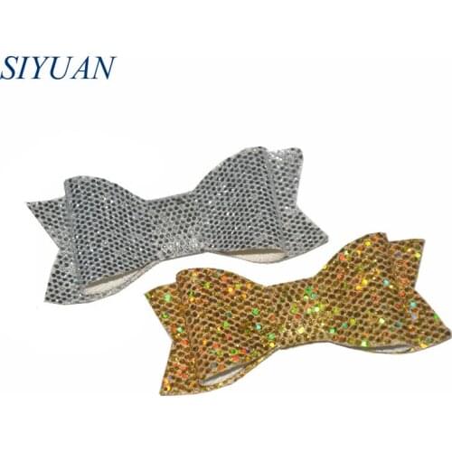 24pcs/lot 2.7*1.1'' Shiny Dot Leather Bow with Alligator Hair Clip Headwear for Girl and Women HDJ130