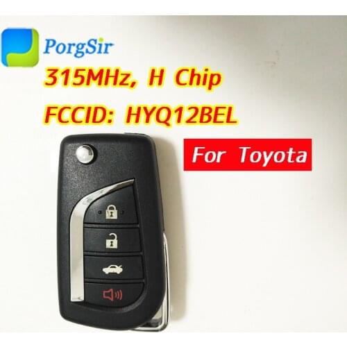 3+1 Button 4 Button 315 MHz Remote Control Key For Toyota Camry Corolla 2014~2017 With H Chip FCCID: HYQ12BEL P/N: 89070-02880