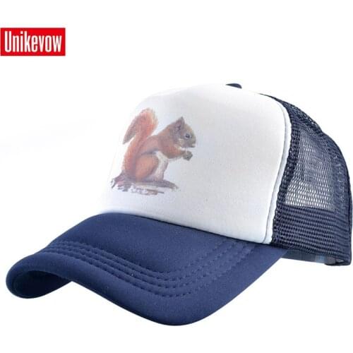 UNIKEVOW Squarl printed Mesh Baseball Cap Men Summer Outdoor Sport Snapback Hat Women Racing Cap Hip Hop Casquette Skateboard