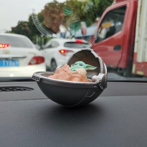 Movie Star War Mandalorian Little Baby YODA in Space sleeping room Figure Toys