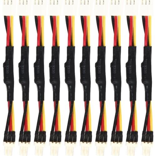 10PCS 3PIN Reduce PC Fan Speed Noise Extension Resistor Cable Wire 3 Pin Male to Female Connector for PC Fan