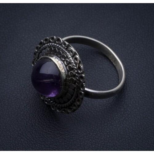Natural Amethyst 925 Sterling Silver Ring, US Size 7.75 R3203
